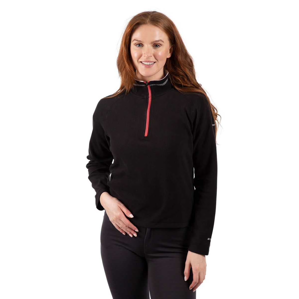Black-White - Side - Trespass Womens-Ladies Skylar Fleece Top