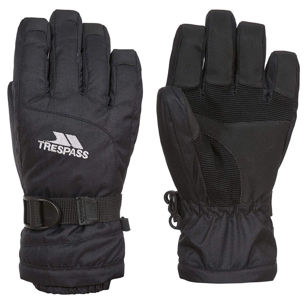 Black - Front - Trespass Childrens-Kids Simms Waterproof Gloves