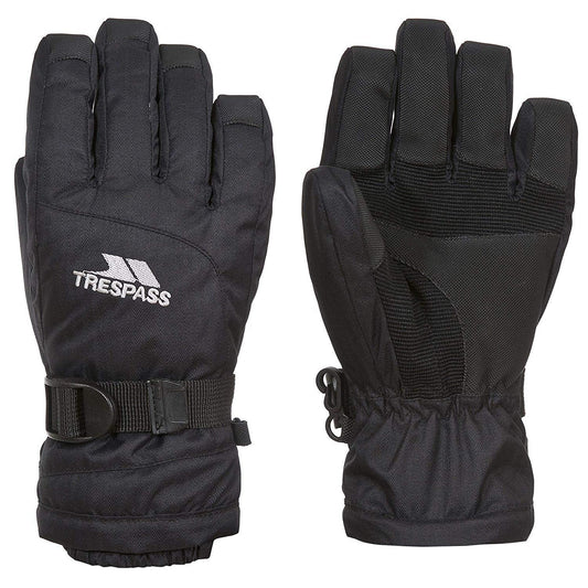 Black - Front - Trespass Childrens-Kids Simms Waterproof Gloves