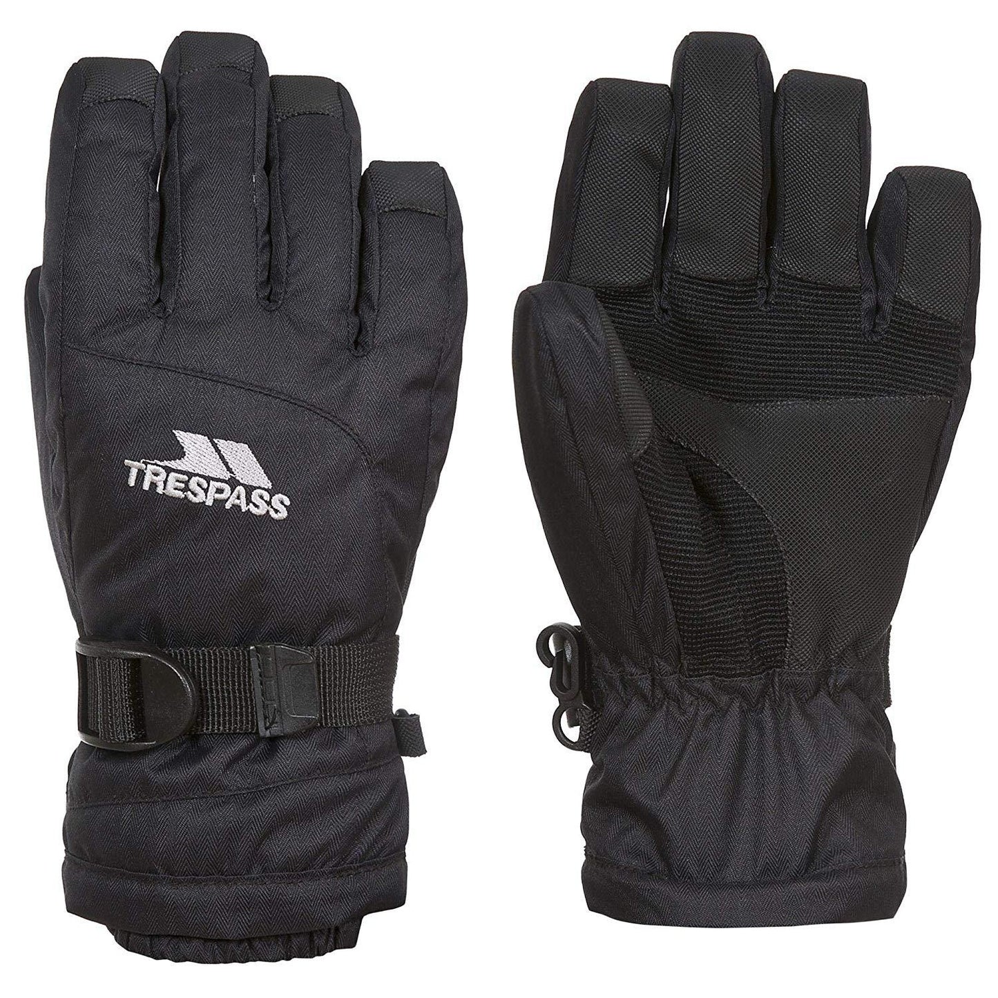 Black - Front - Trespass Childrens-Kids Simms Waterproof Gloves