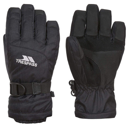 Black - Front - Trespass Childrens-Kids Simms Waterproof Gloves