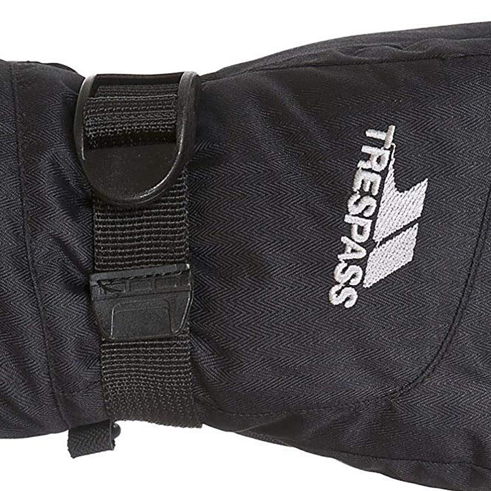Black - Side - Trespass Childrens-Kids Simms Waterproof Gloves
