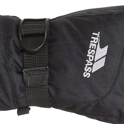 Black - Side - Trespass Childrens-Kids Simms Waterproof Gloves
