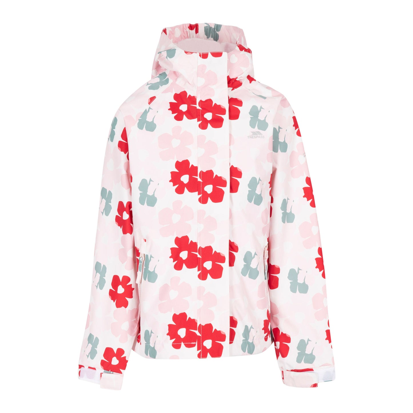 Red - Front - Trespass Childrens Girls Hopeful Waterproof Rain Jacket
