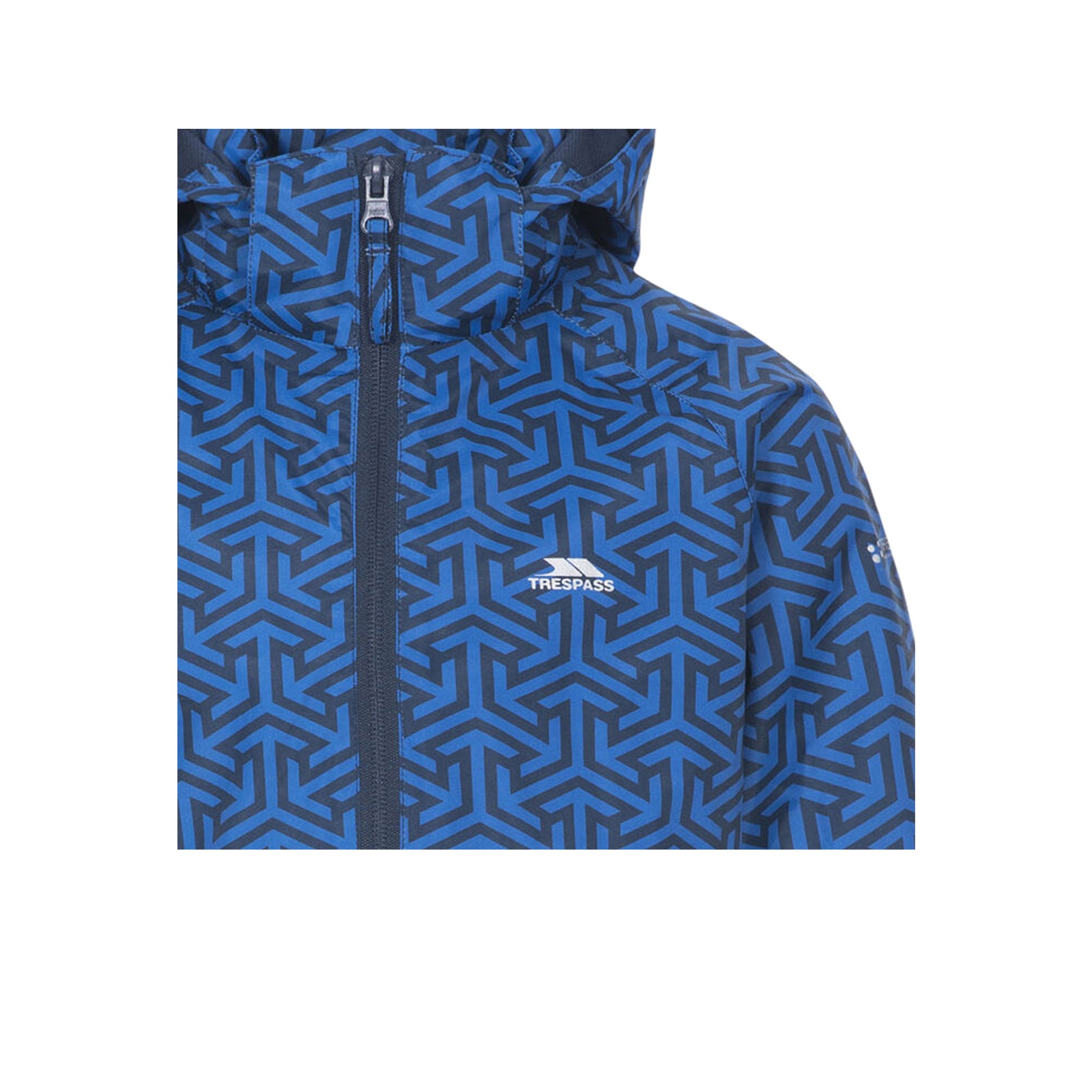 Blue Print - Side - Trespass Childrens Boys Sweeper Waterproof Jacket
