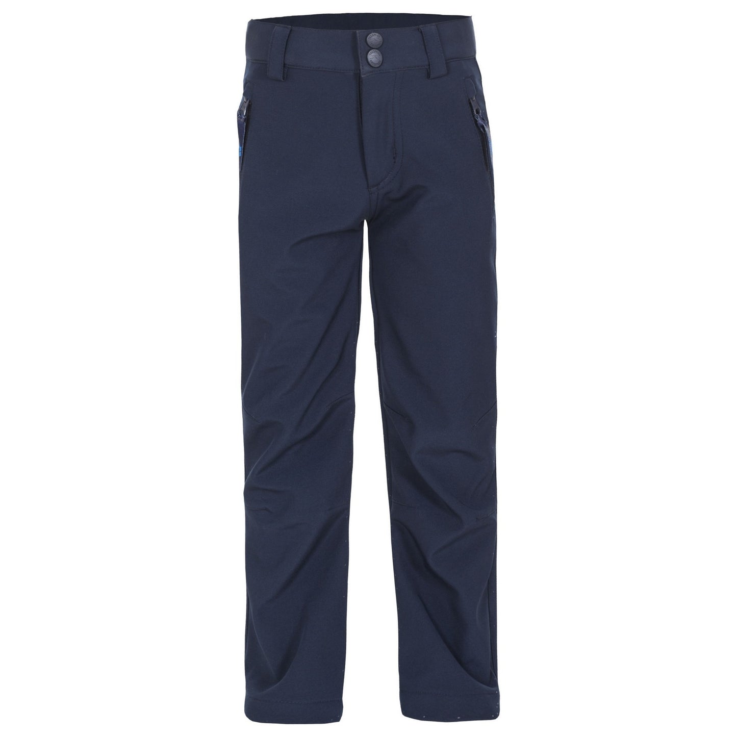 Navy - Front - Trespass Childrens-Kids Galloway Softshell Trousers
