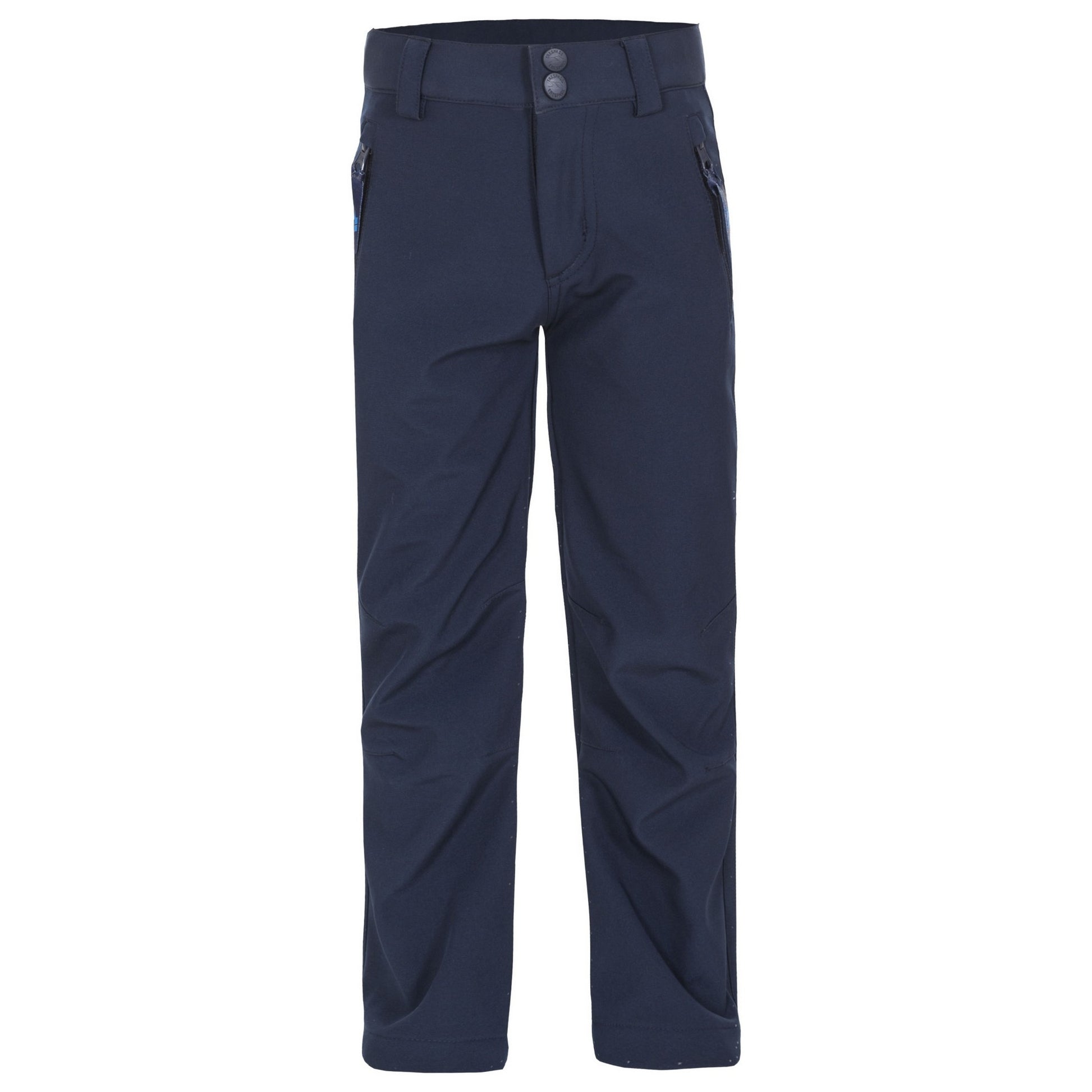 Navy - Front - Trespass Childrens-Kids Galloway Softshell Trousers