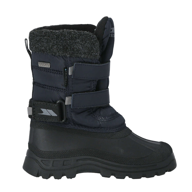 Black X - Front - Trespass Childrens Boys Strachan II Waterproof Touch Fastening Snow Boots