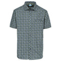 Olive Check - Front - Trespass Mens Baffin Short Sleeve Casual Shirt
