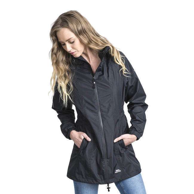 Black - Back - Trespass Womens-Ladies Waterproof Shell Jacket