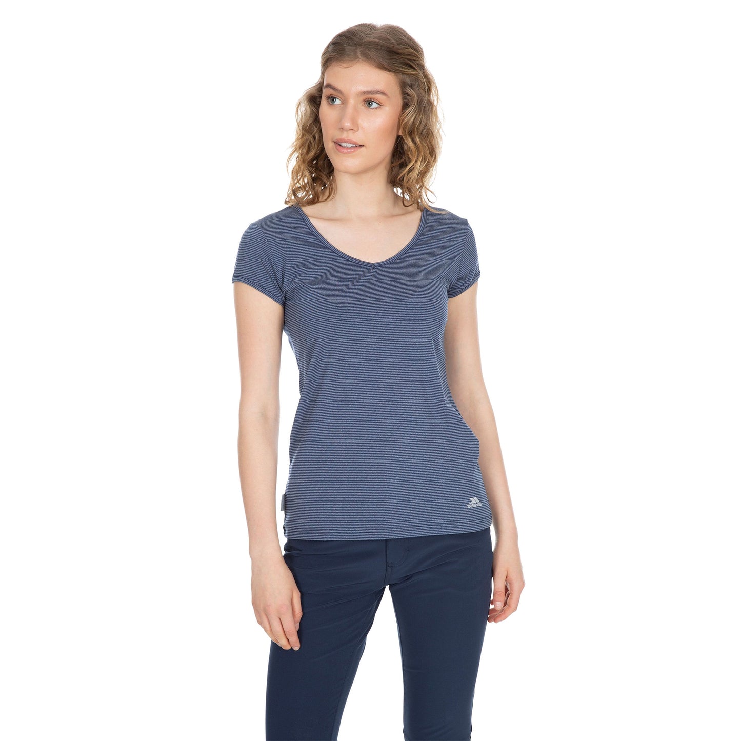 Navy - Side - Trespass Womens-Ladies Mirren Active T-Shirt