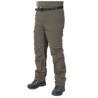 Olive - Side - Trespass Mens Rynne Moskitophobia Hiking Trousers