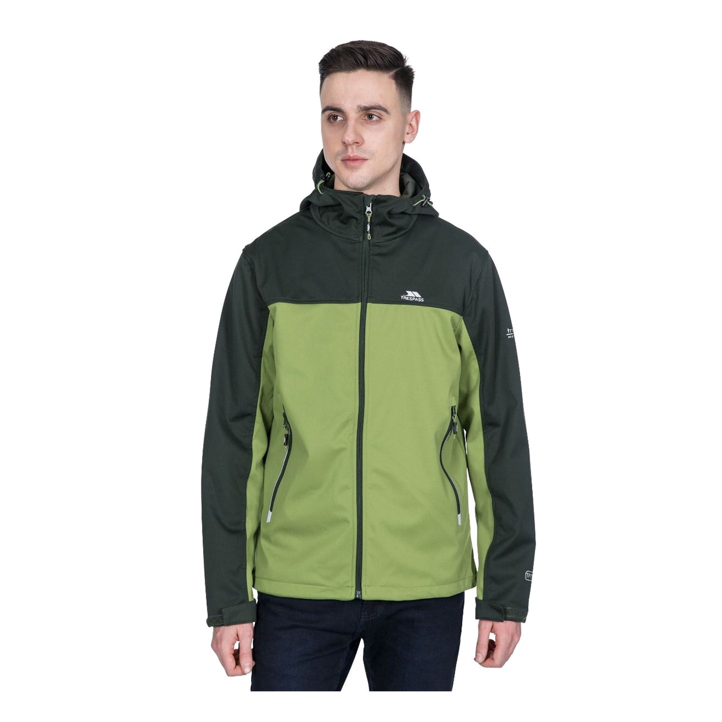 Olive - Side - Trespass Mens Palin Waterproof Softshell Jacket