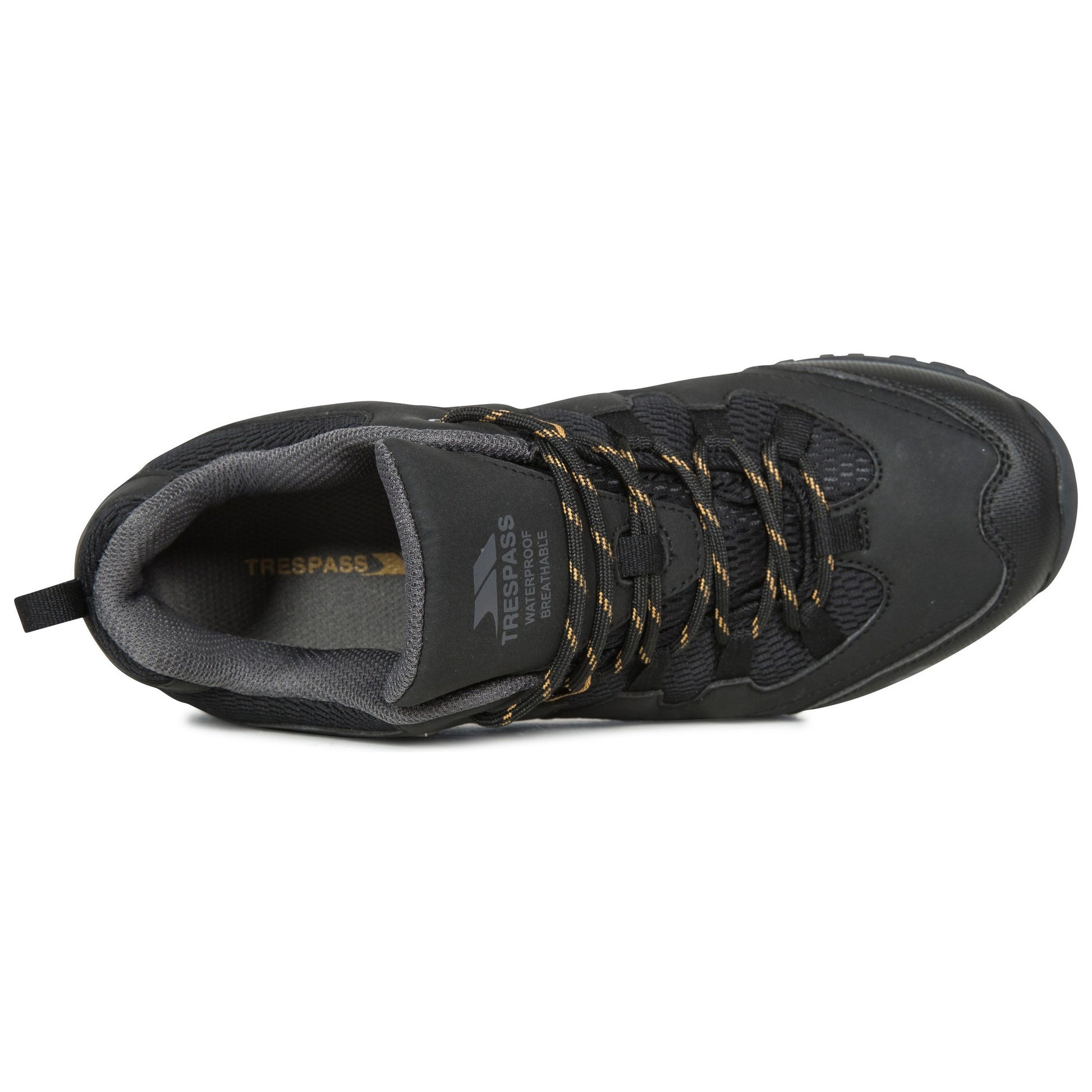Black - Pack Shot - Trespass Mens Finley Low Cut Hiking Shoes