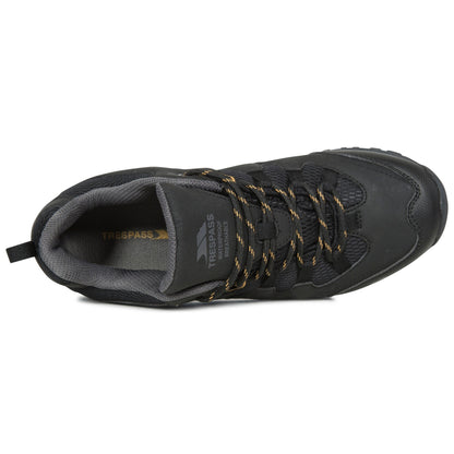 Black - Pack Shot - Trespass Mens Finley Low Cut Hiking Shoes