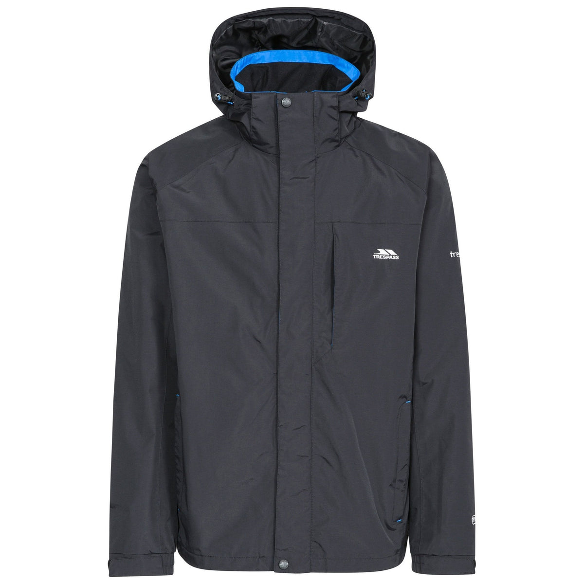 Black - Front - Trespass Mens Edwards II Waterproof Jacket