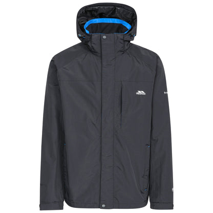 Black - Front - Trespass Mens Edwards II Waterproof Jacket