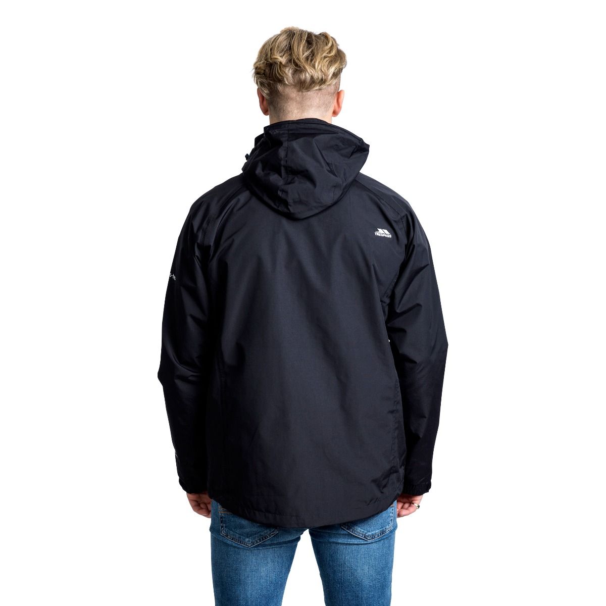 Black - Side - Trespass Mens Edwards II Waterproof Jacket