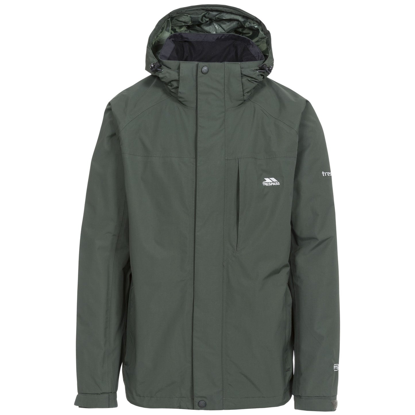 Olive - Front - Trespass Mens Edwards II Waterproof Jacket