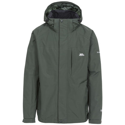 Olive - Front - Trespass Mens Edwards II Waterproof Jacket