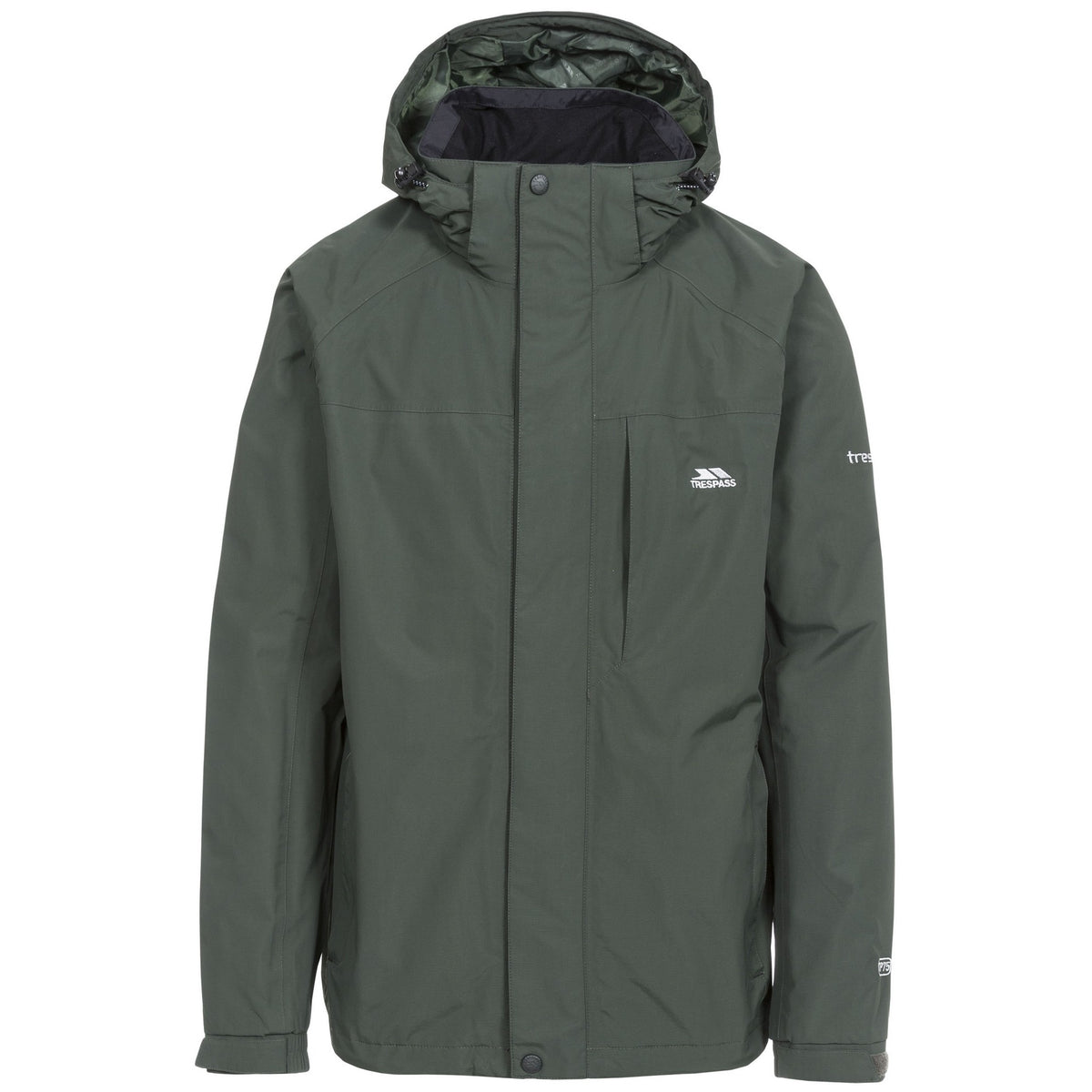 Olive - Front - Trespass Mens Edwards II Waterproof Jacket