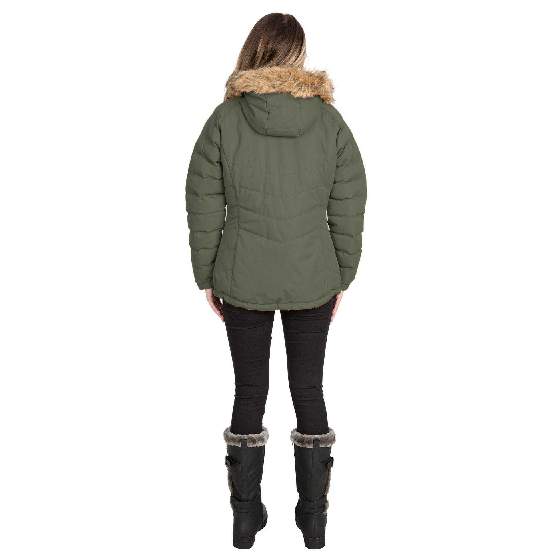 Olive - Lifestyle - Trespass Womens-Ladies Nadina Waterproof Padded Jacket