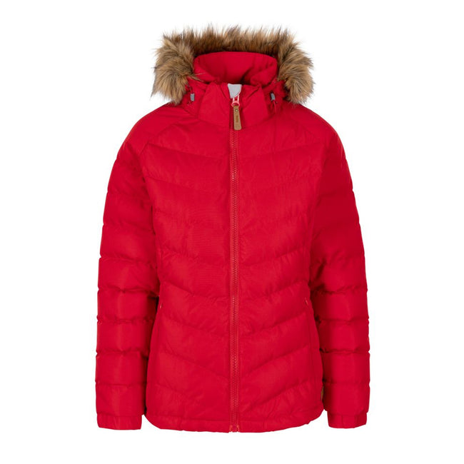 Red - Front - Trespass Womens-Ladies Nadina Waterproof Padded Jacket