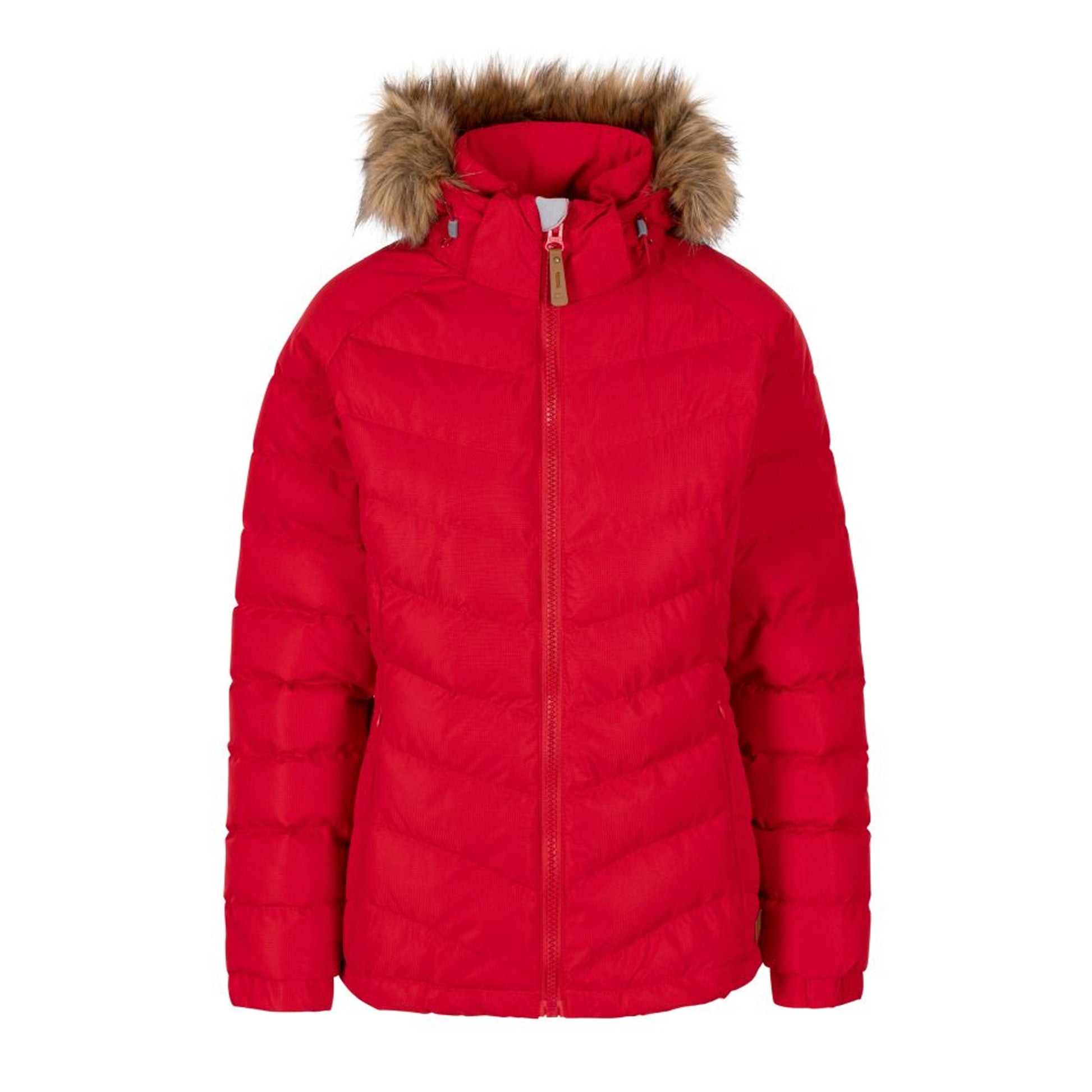 Red - Front - Trespass Womens-Ladies Nadina Waterproof Padded Jacket