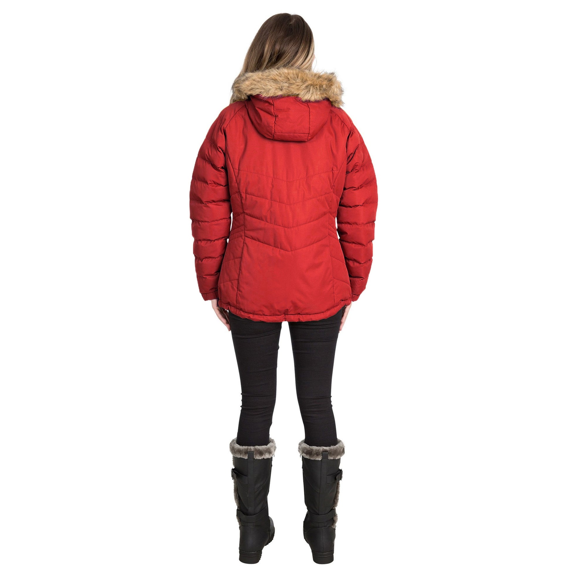 Red - Lifestyle - Trespass Womens-Ladies Nadina Waterproof Padded Jacket
