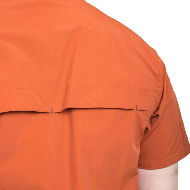 Burnt Orange - Close up - Trespass Mens Lowrel Short Sleeve Travel Shirt