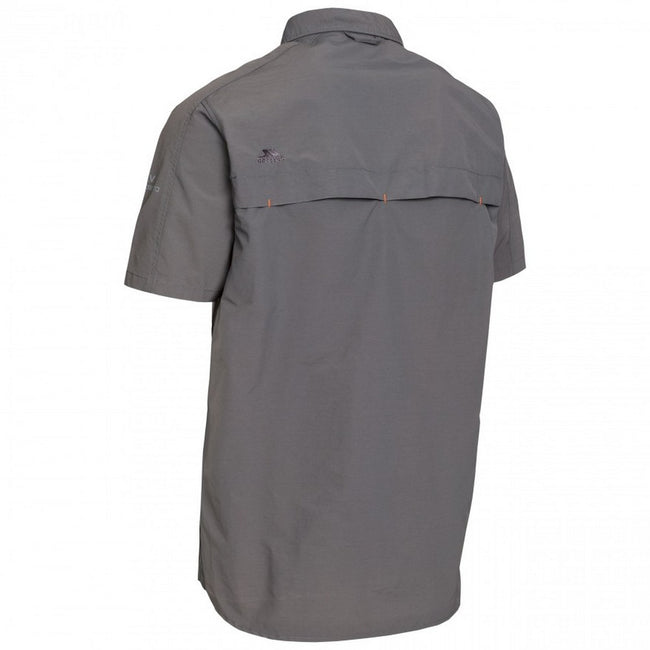 Carbon - Back - Trespass Mens Lowrel Short Sleeve Travel Shirt