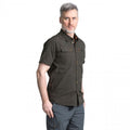 Olive - Side - Trespass Mens Lowrel Short Sleeve Travel Shirt