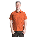 Burnt Orange - Side - Trespass Mens Lowrel Short Sleeve Travel Shirt