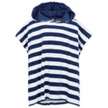 Navy Stripe - Front - Trespass Childrens-Kids Oarfish Hooded Towelling Robe