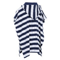 Navy Stripe - Back - Trespass Childrens-Kids Oarfish Hooded Towelling Robe
