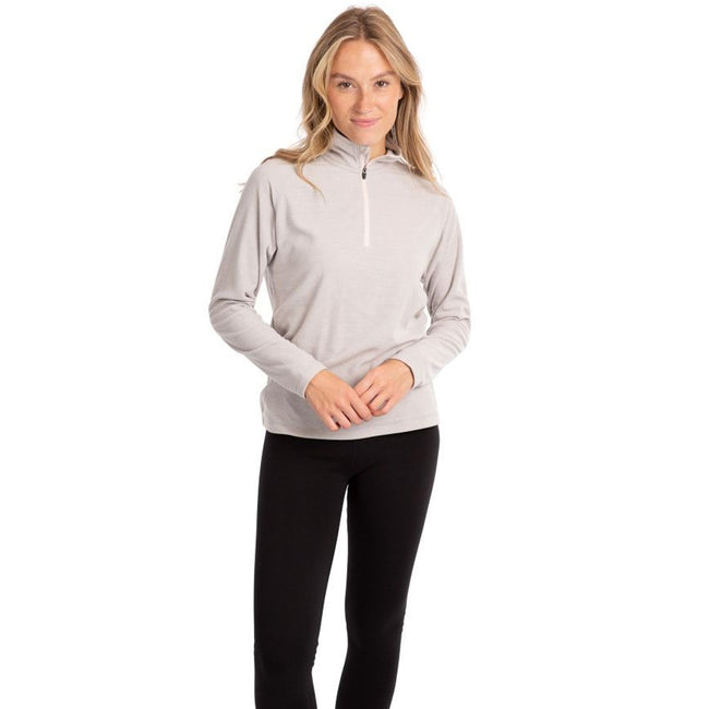 Pale Grey - Close up - Trespass Womens-Ladies Meadows Fleece