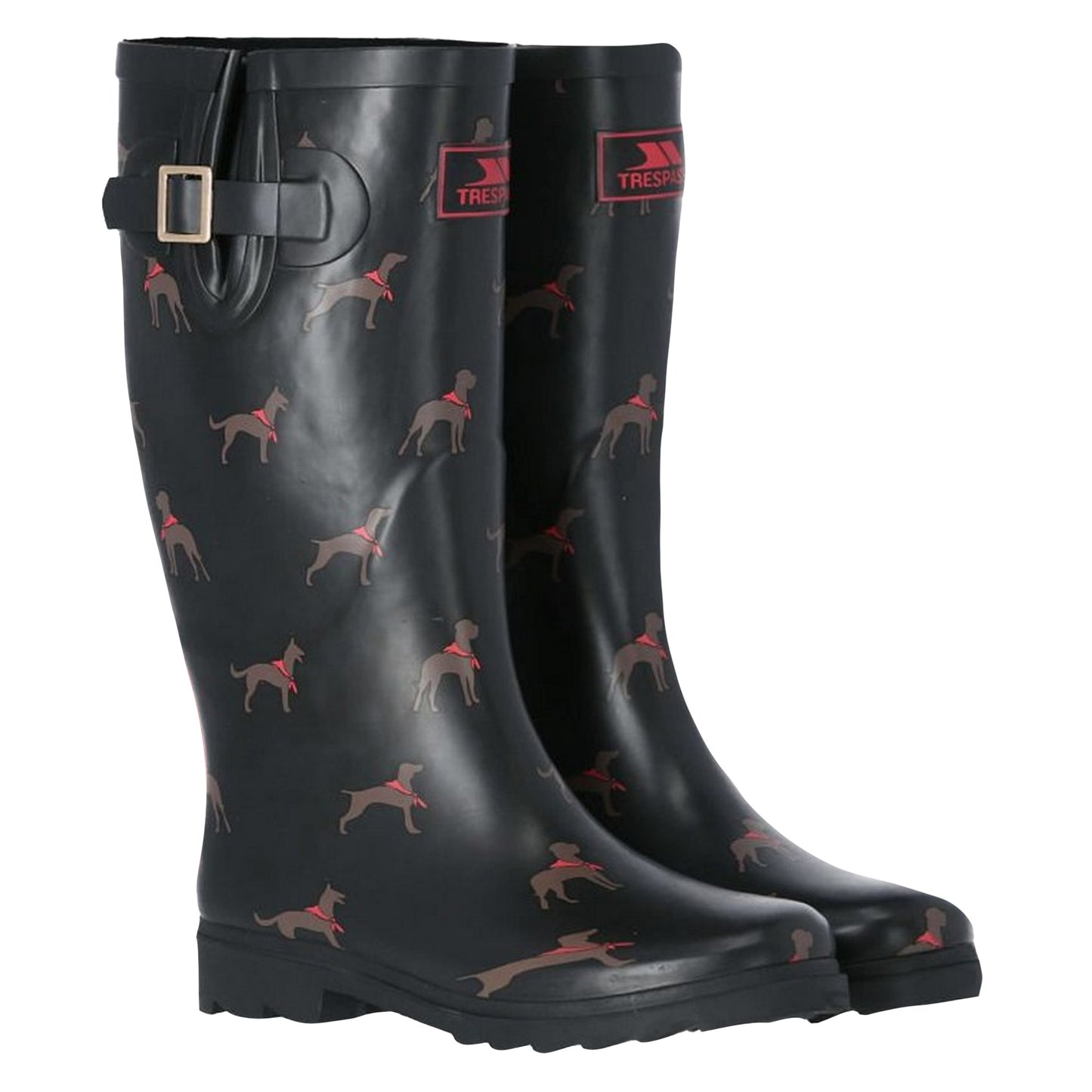 Dog Print - Side - Trespass Womens-Ladies Samira Wellington Boots