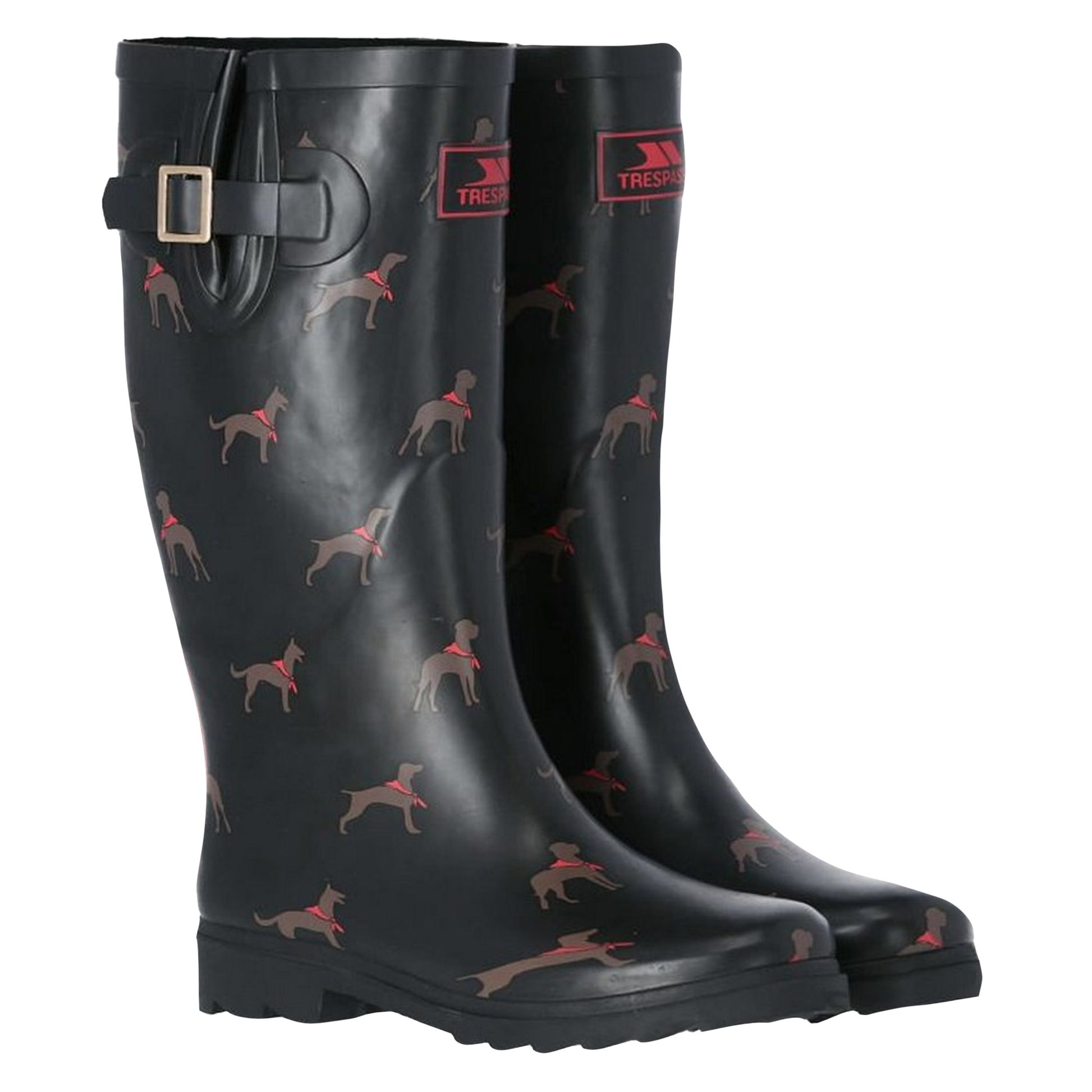 Dog Print - Side - Trespass Womens-Ladies Samira Wellington Boots