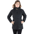 Black - Side - Trespass Womens-Ladies Celebrity Insulated Longer Length Parka Jacket