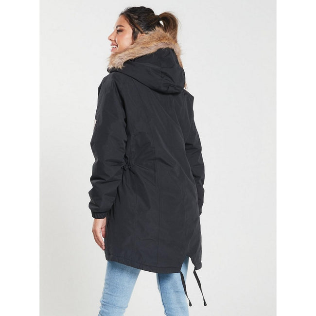 Black - Lifestyle - Trespass Womens-Ladies Celebrity Insulated Longer Length Parka Jacket