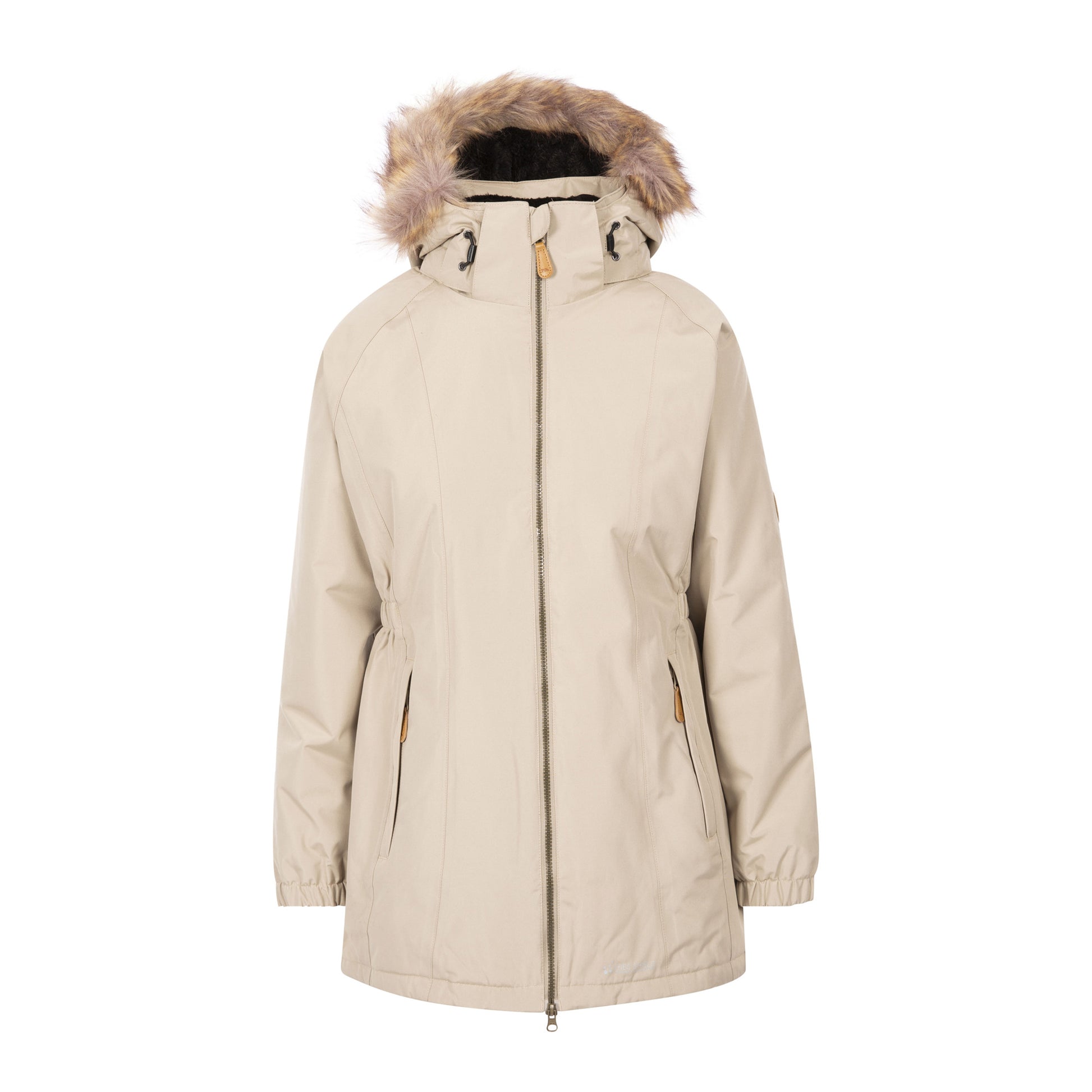 Oatmilk - Front - Trespass Womens-Ladies Celebrity Insulated Longer Length Parka Jacket