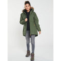 Moss - Side - Trespass Womens-Ladies Celebrity Insulated Longer Length Parka Jacket