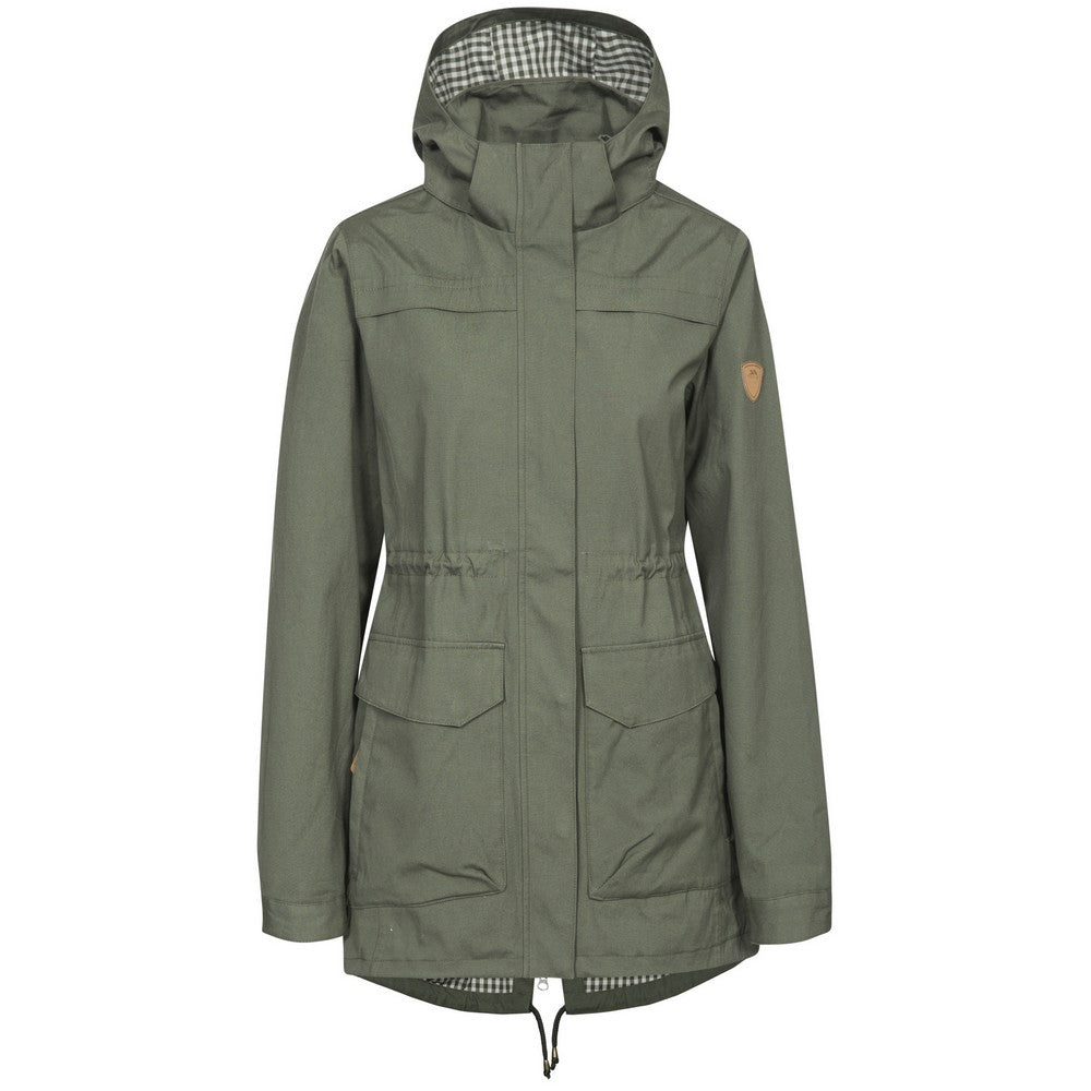 Moss - Front - Trespass Womens-Ladies Amanita Hooded Waterproof Rain Jacket