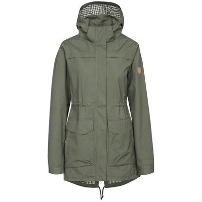 Moss - Front - Trespass Womens-Ladies Amanita Hooded Waterproof Rain Jacket