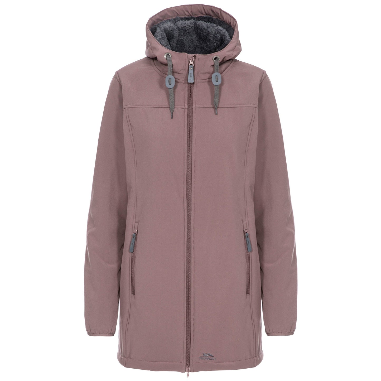 Dusty Heather - Front - Trespass Womens-Ladies Kristen Longer Length Hooded Waterproof Jacket
