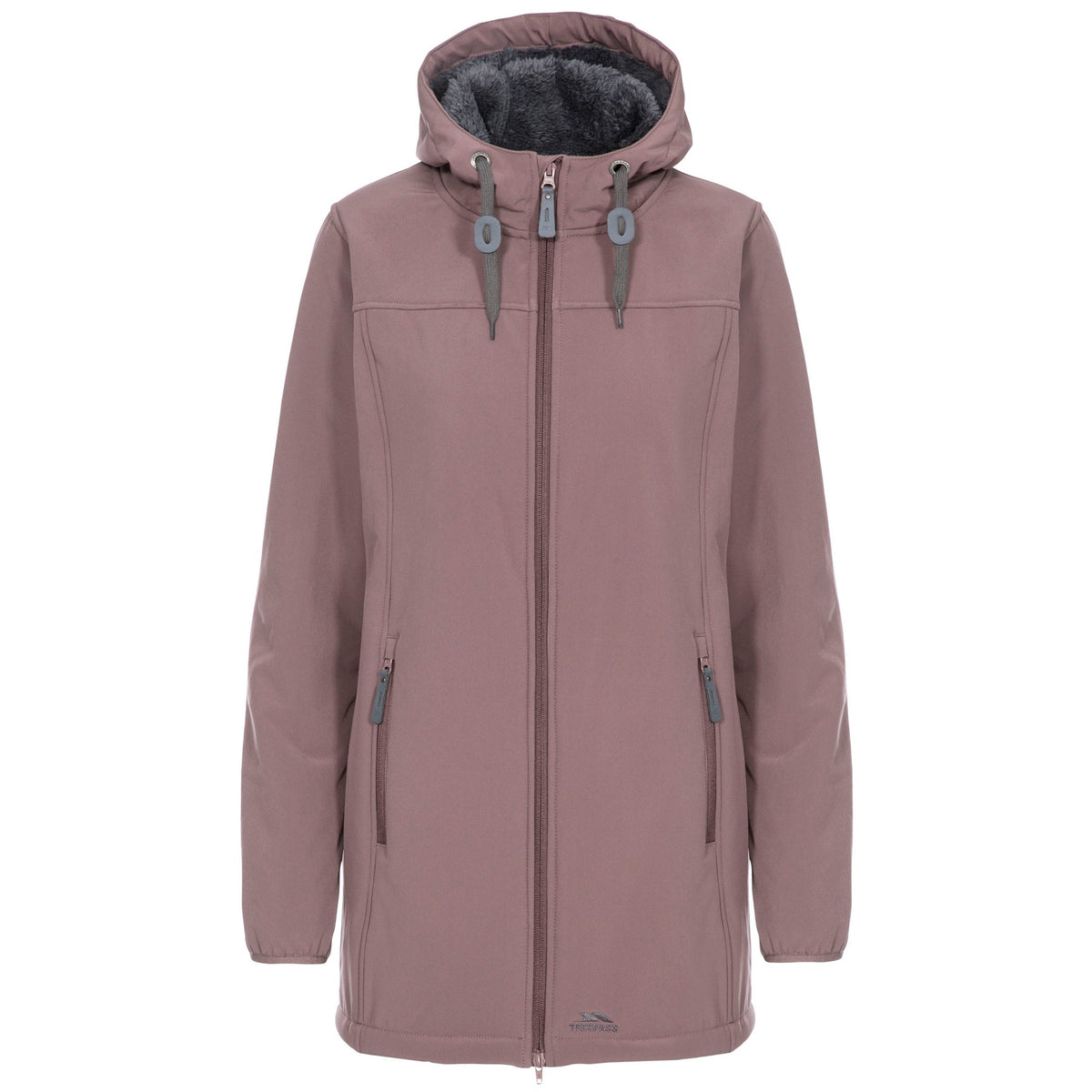 Dusty Heather - Front - Trespass Womens-Ladies Kristen Longer Length Hooded Waterproof Jacket