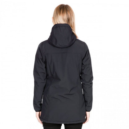 Black - Side - Trespass Womens-Ladies Kristen Longer Length Hooded Waterproof Jacket