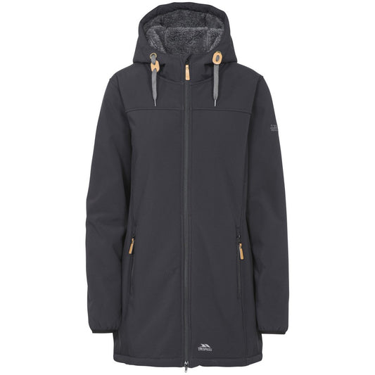 Black - Front - Trespass Womens-Ladies Kristen Longer Length Hooded Waterproof Jacket