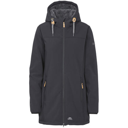 Black - Front - Trespass Womens-Ladies Kristen Longer Length Hooded Waterproof Jacket