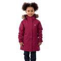 Cranberry - Side - Trespass Childrens Girls Fame Waterproof Parka Jacket